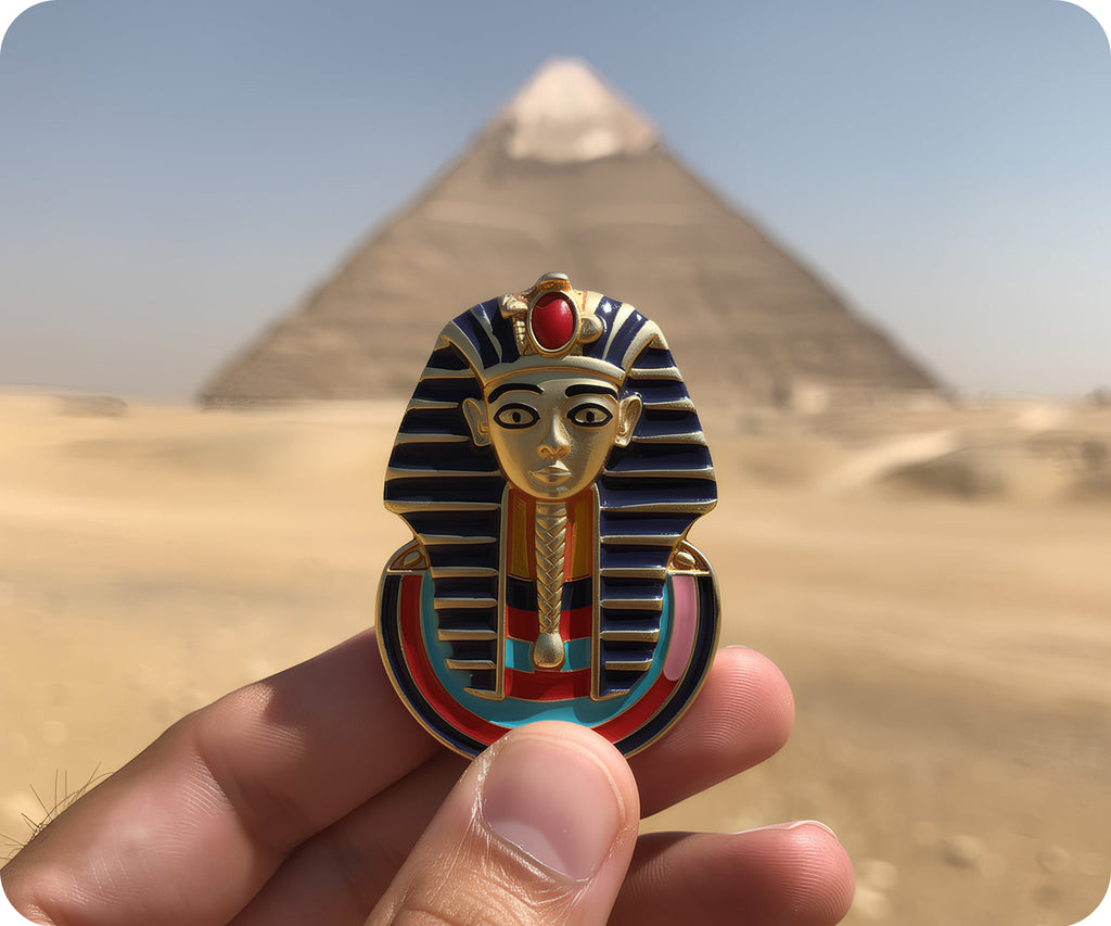 Tutankhamen Pharaoh Egyptian Pin Badge