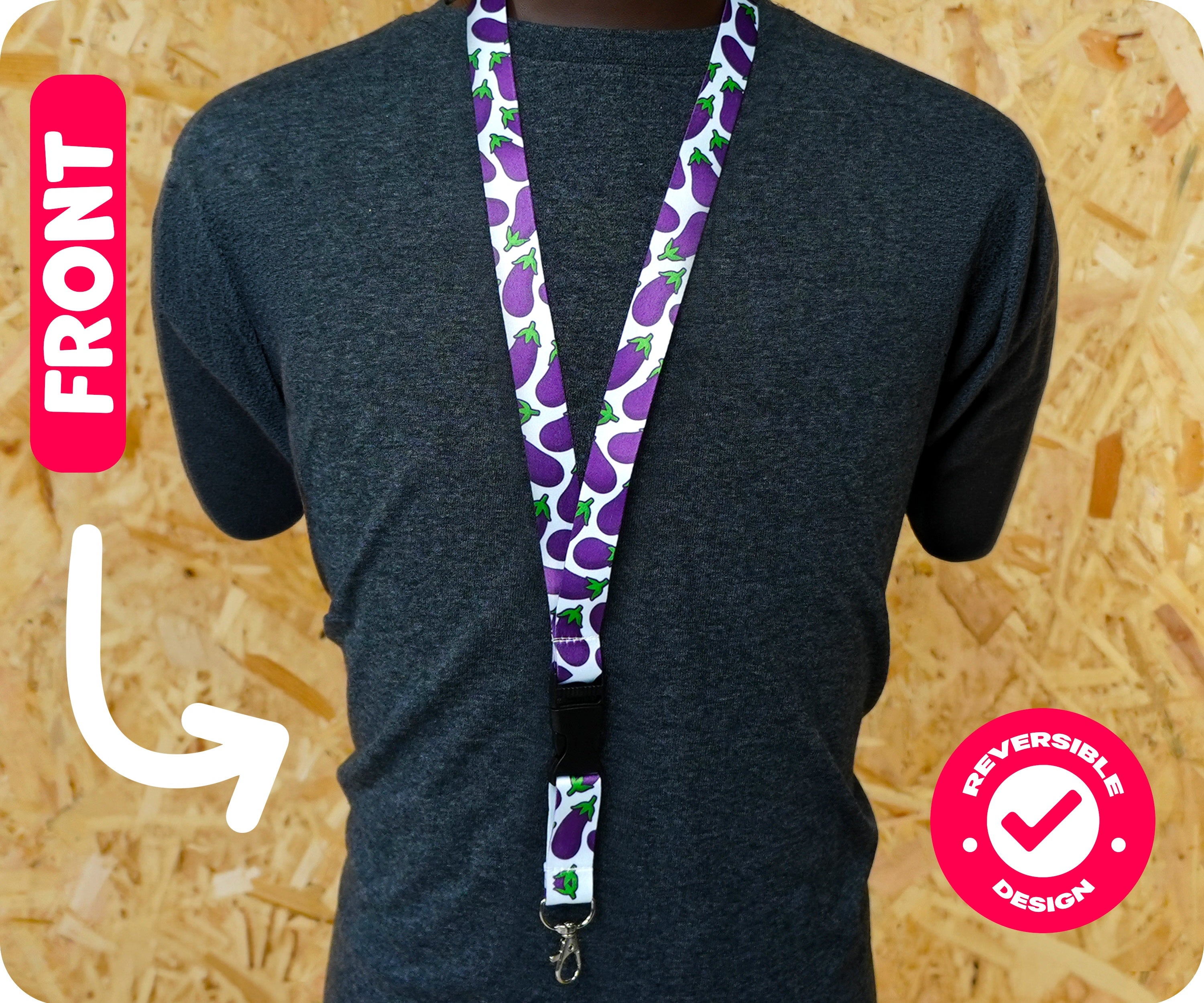 Berenjena Lanyard Imagen secundaria del producto