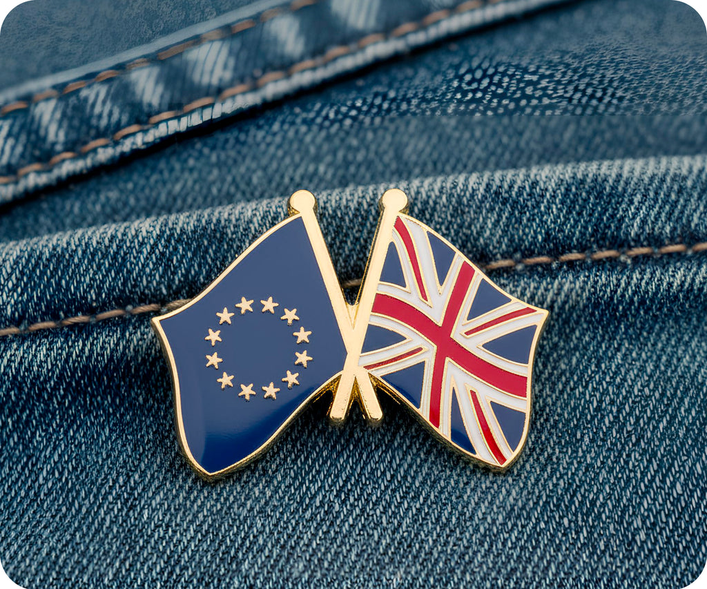 European Union & United Kingdom EU Friendship Pin Badge