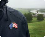 European Union & Latvia Friendship Pin Badge