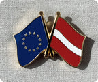 European Union & Latvia Friendship Pin Badge