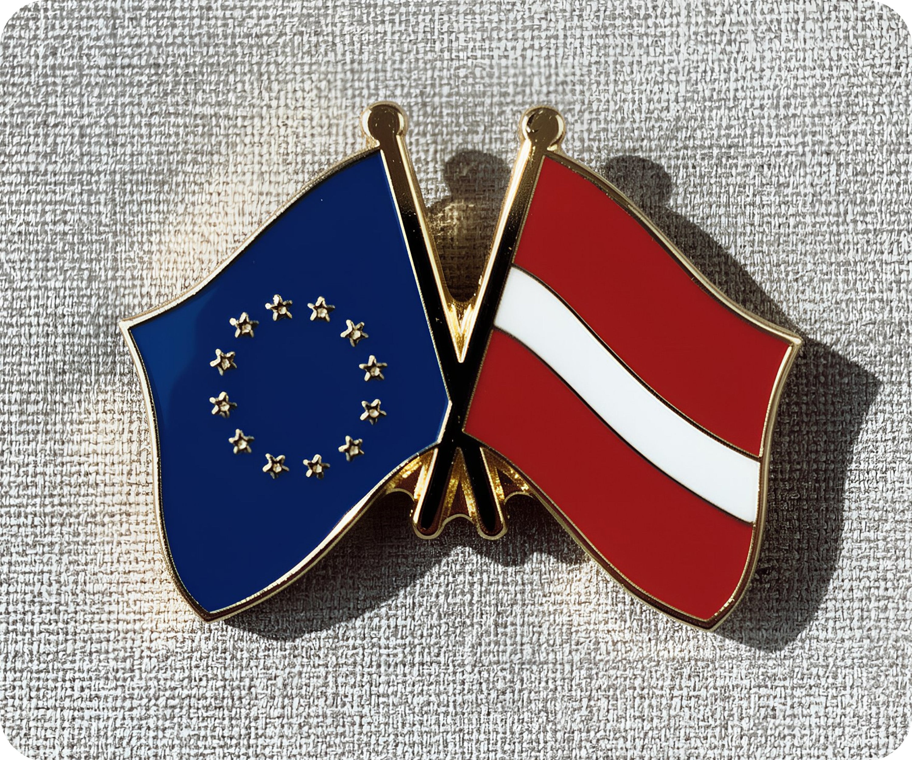 European Union & Latvia Friendship Pin Badge