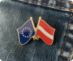 European Union & Latvia Friendship Pin Badge