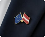 European Union & Latvia Friendship Pin Badge