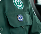 Emergency Medical Technician EMT Blue Round Pin Badge