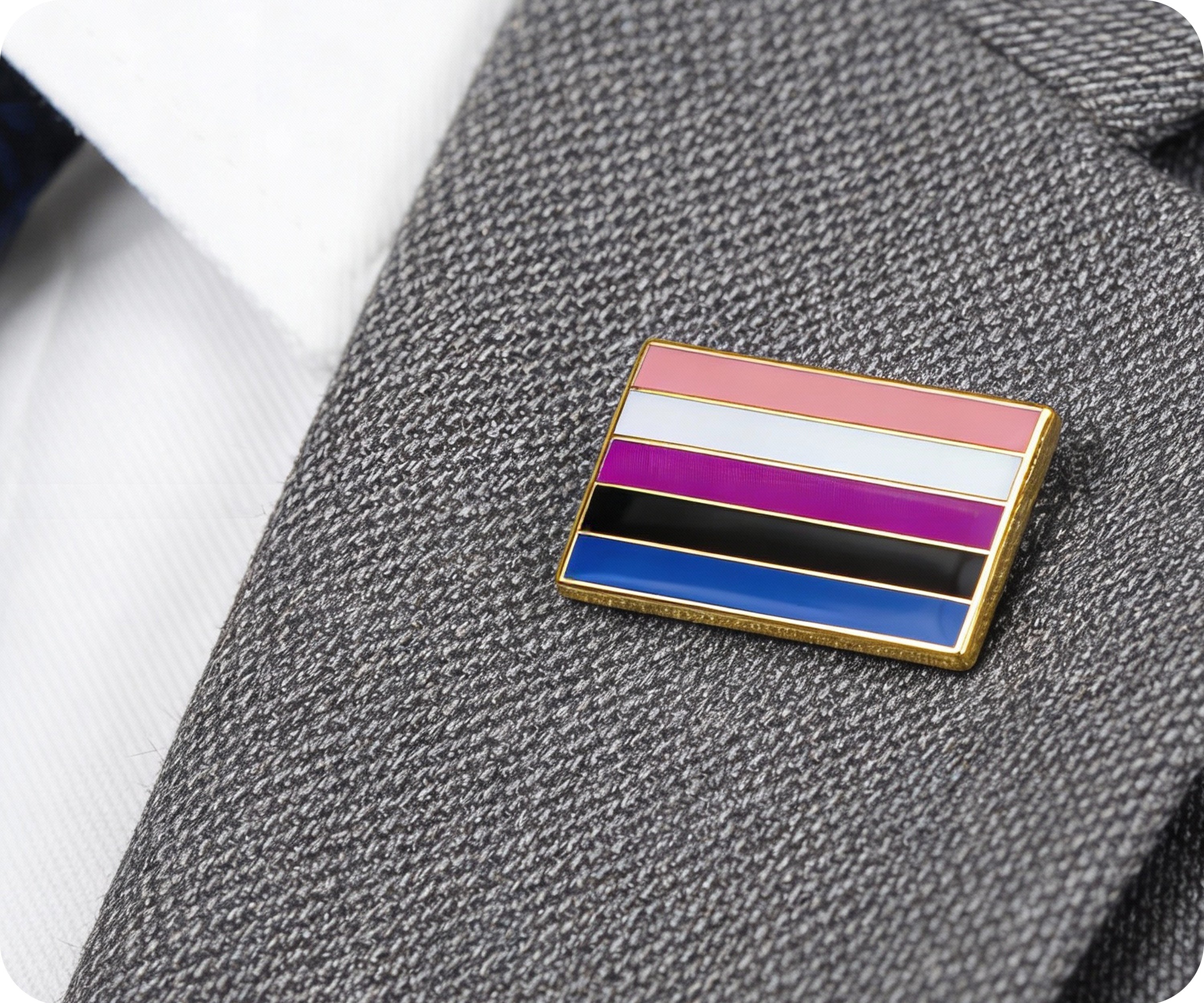 Equal Rights Rectangle Pride Pin Badge