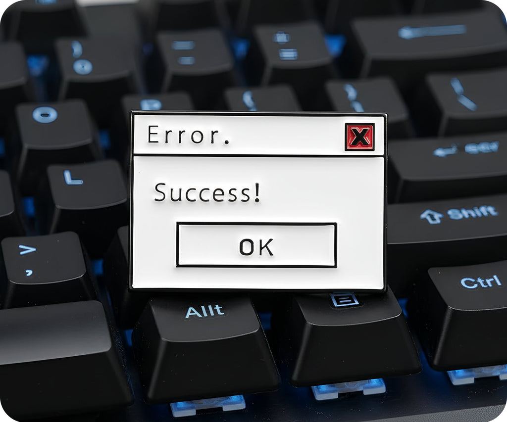 Error. Success! Computer IT Pin Badge