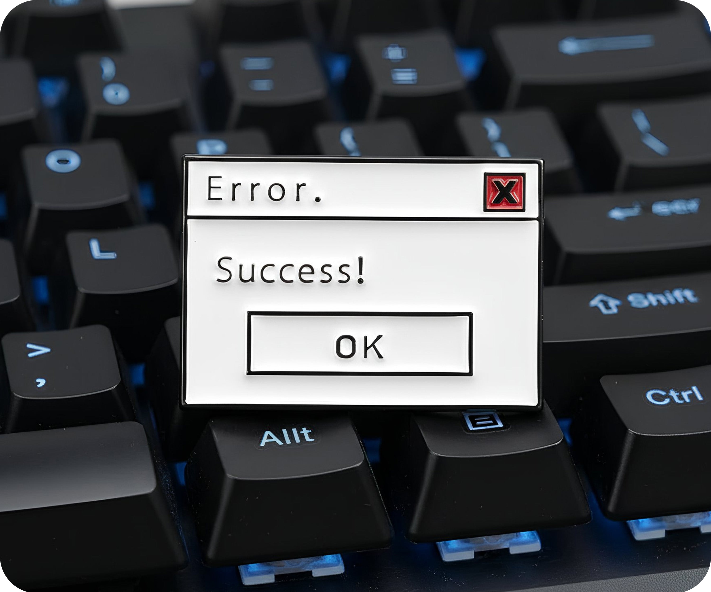 Error. Success! Computer IT Pin Badge