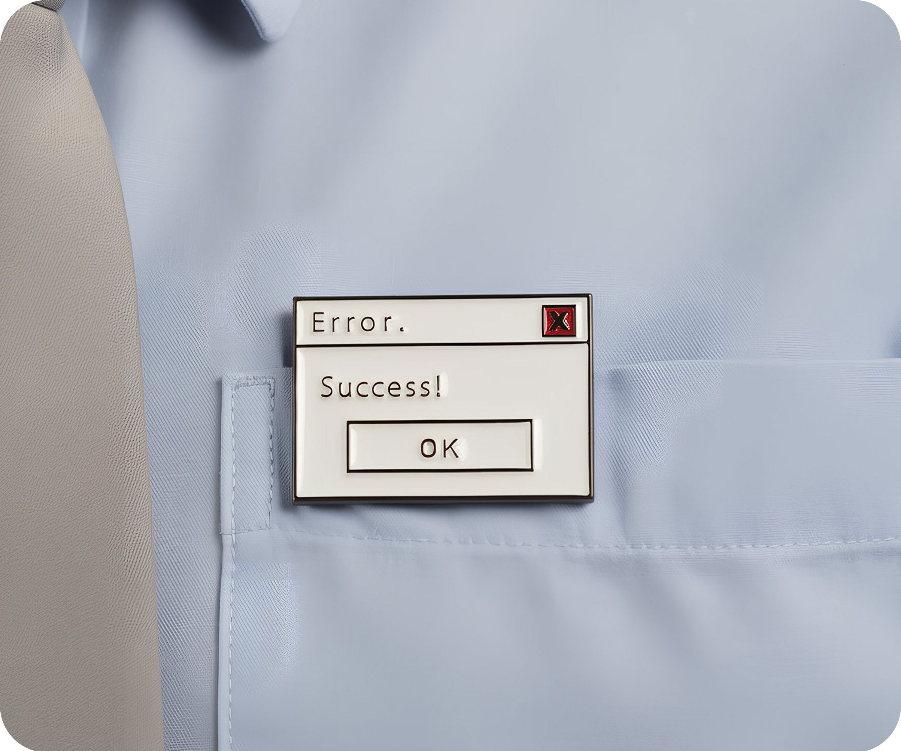 Error. Success! Computer IT Pin Badge