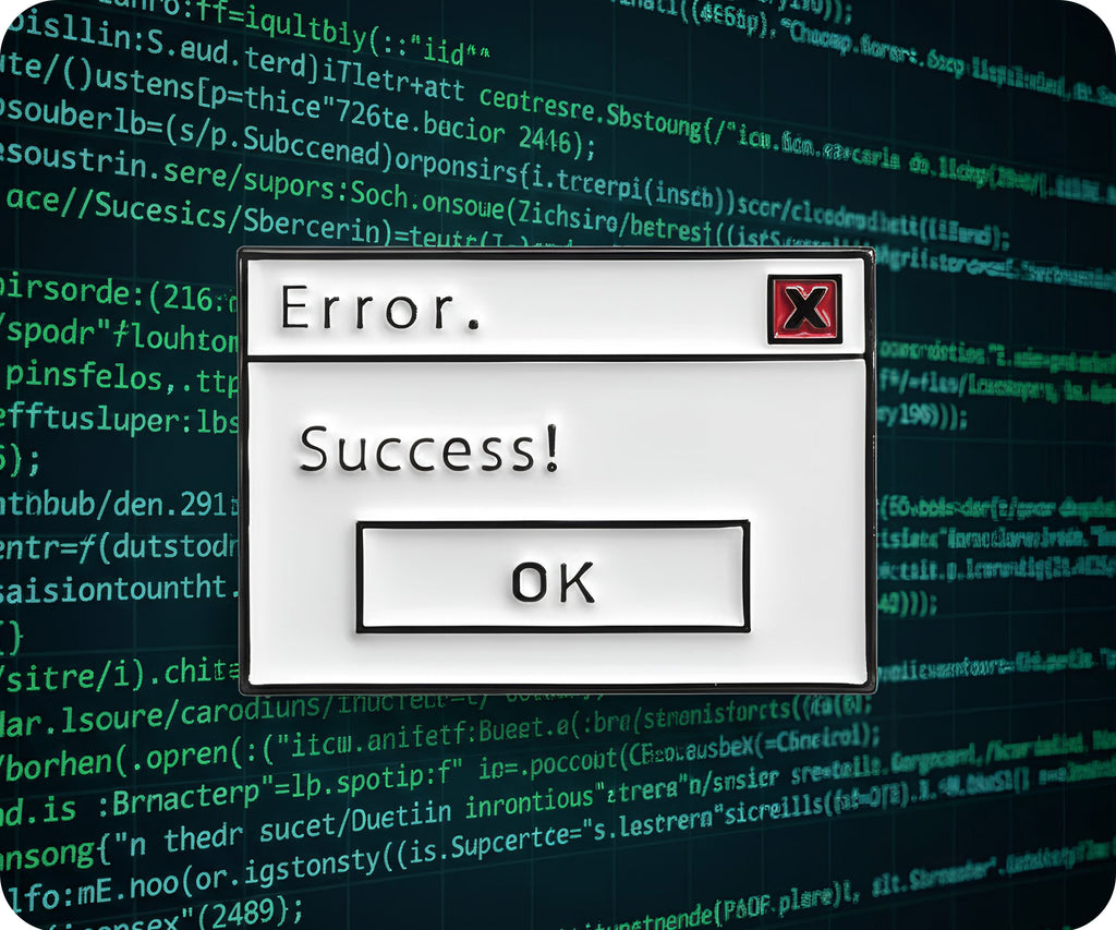 Error. Success! Computer IT Pin Badge