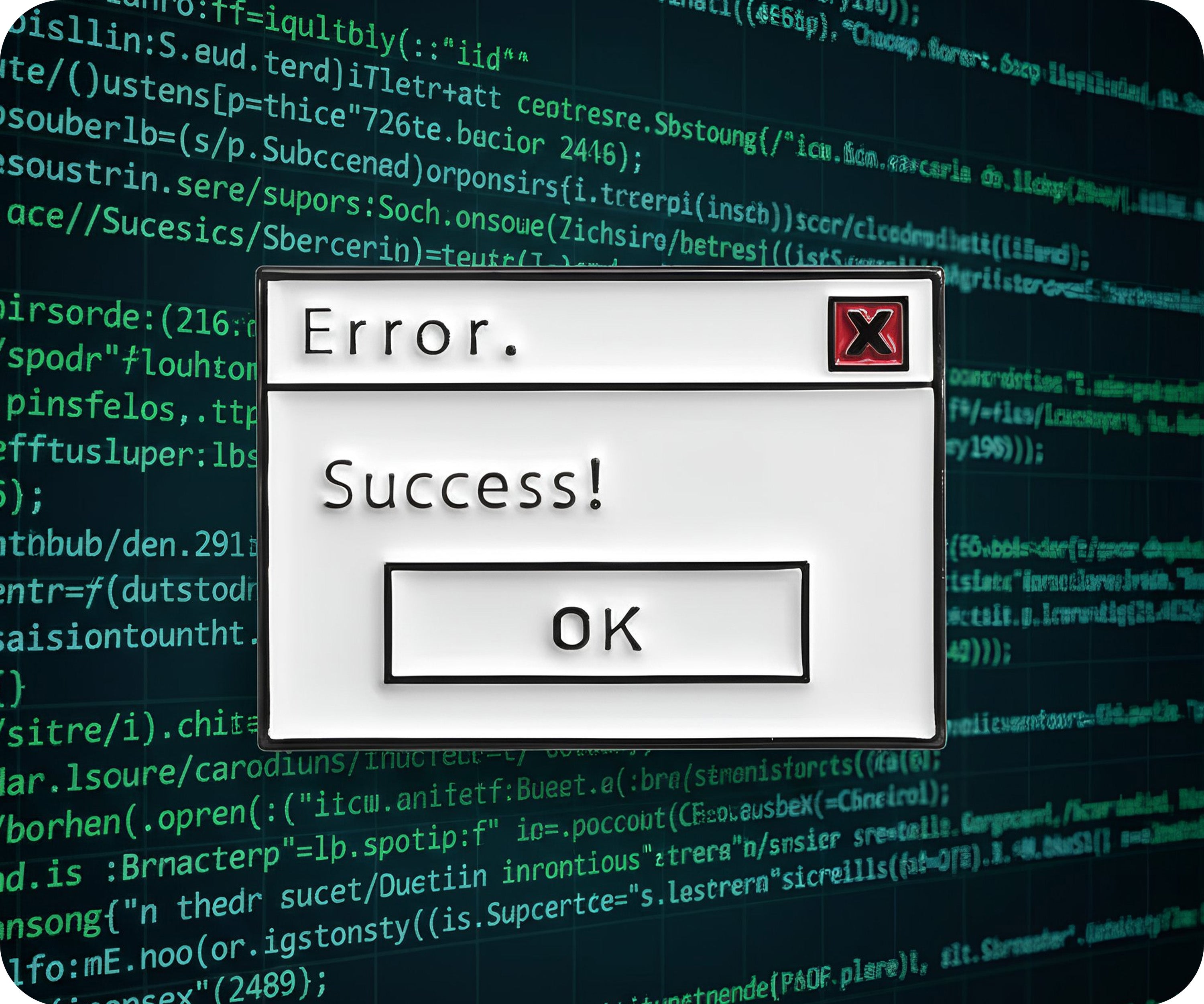 Error. Success! Computer IT Pin Badge