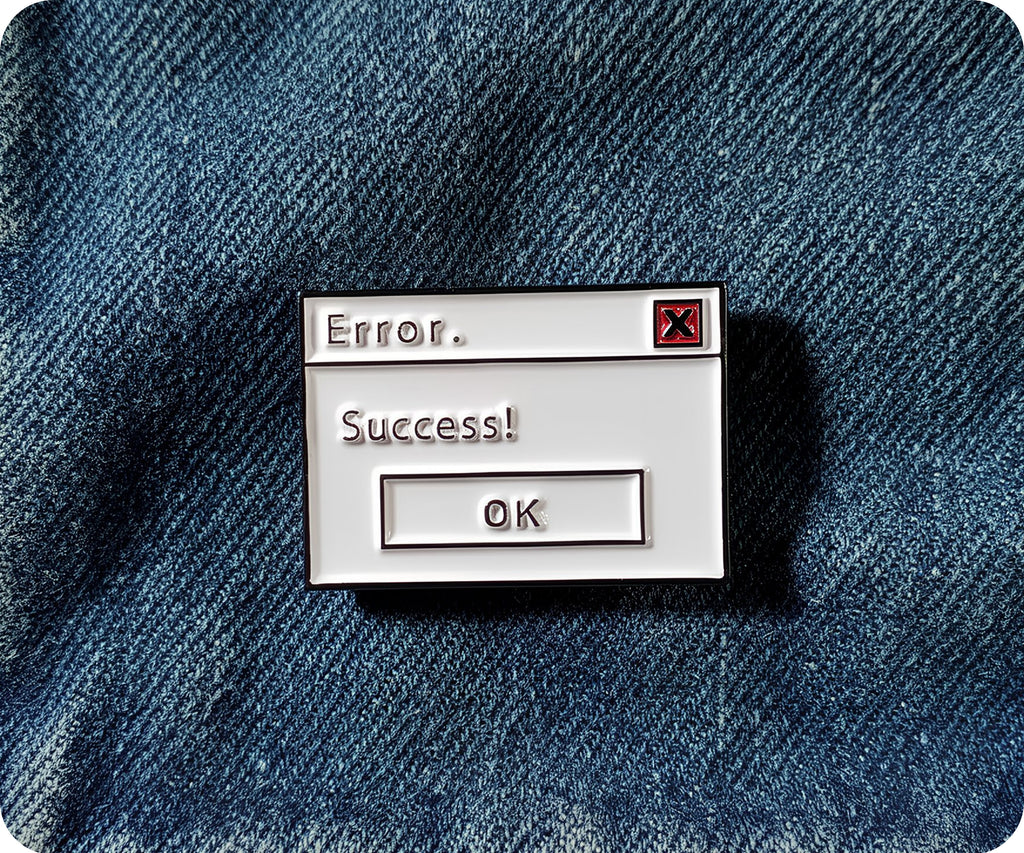 Error. Success! Computer IT Pin Badge
