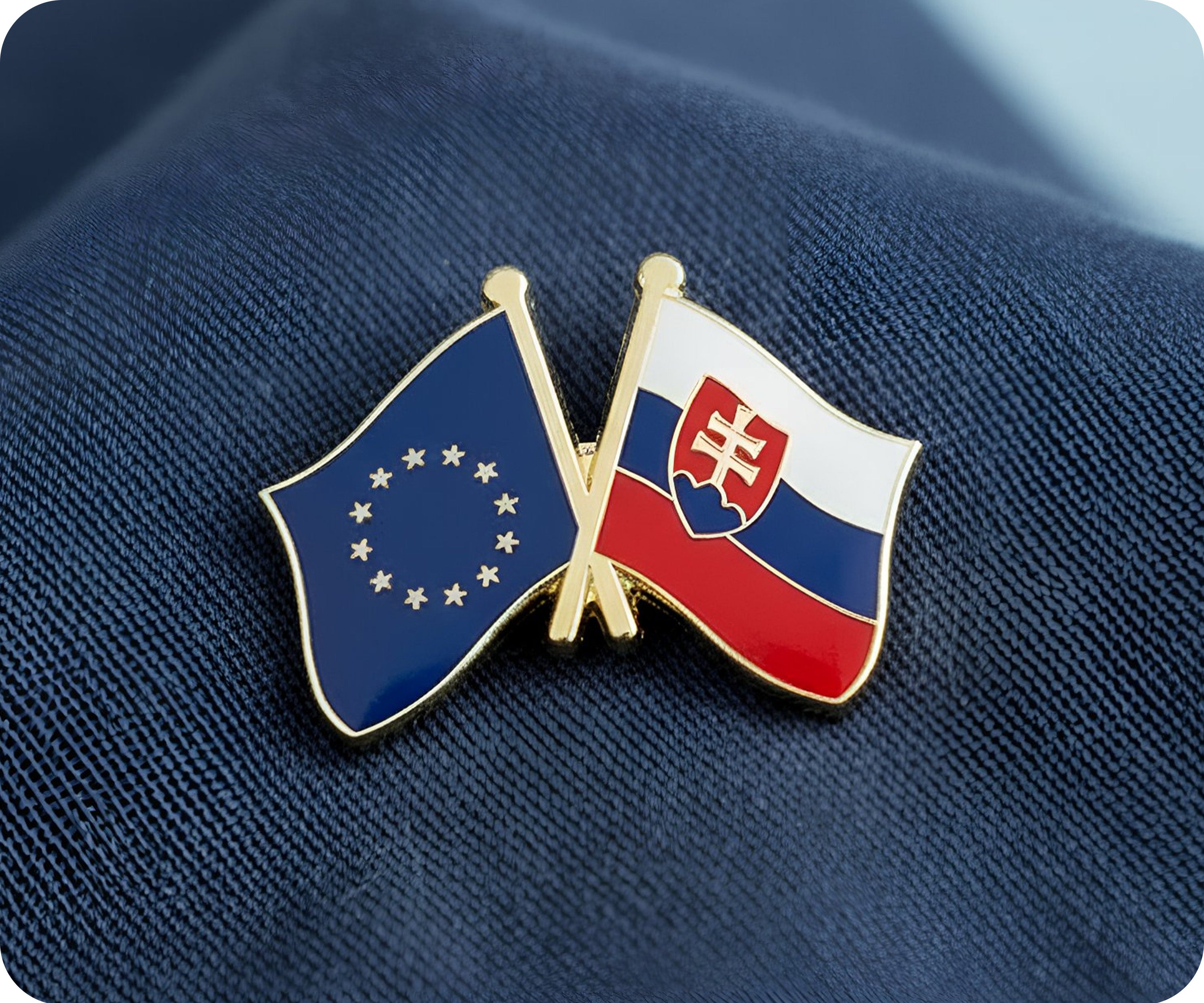 European Union & Slovakia Friendship Pin Badge