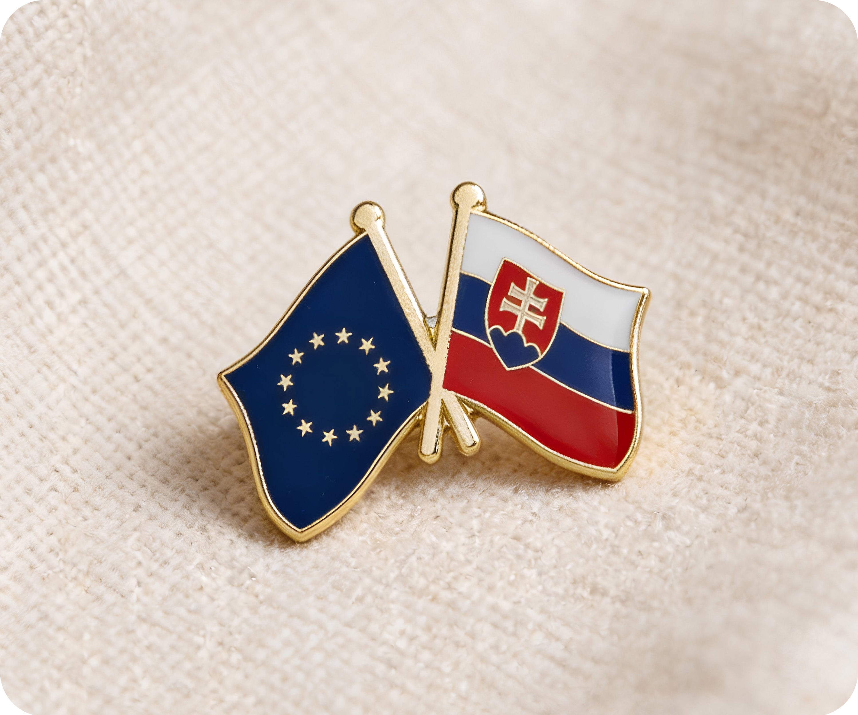 European Union & Slovakia Friendship Pin Badge