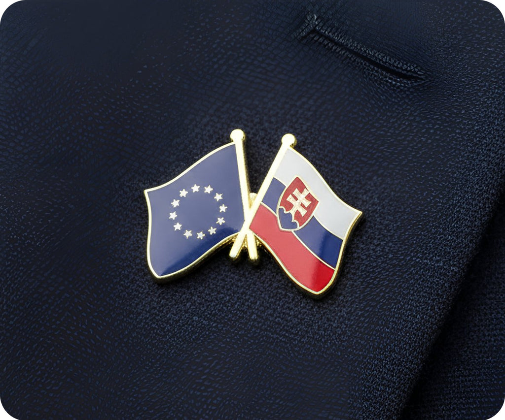 European Union & Slovakia Friendship Pin Badge