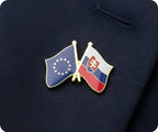 European Union & Slovakia Friendship Pin Badge