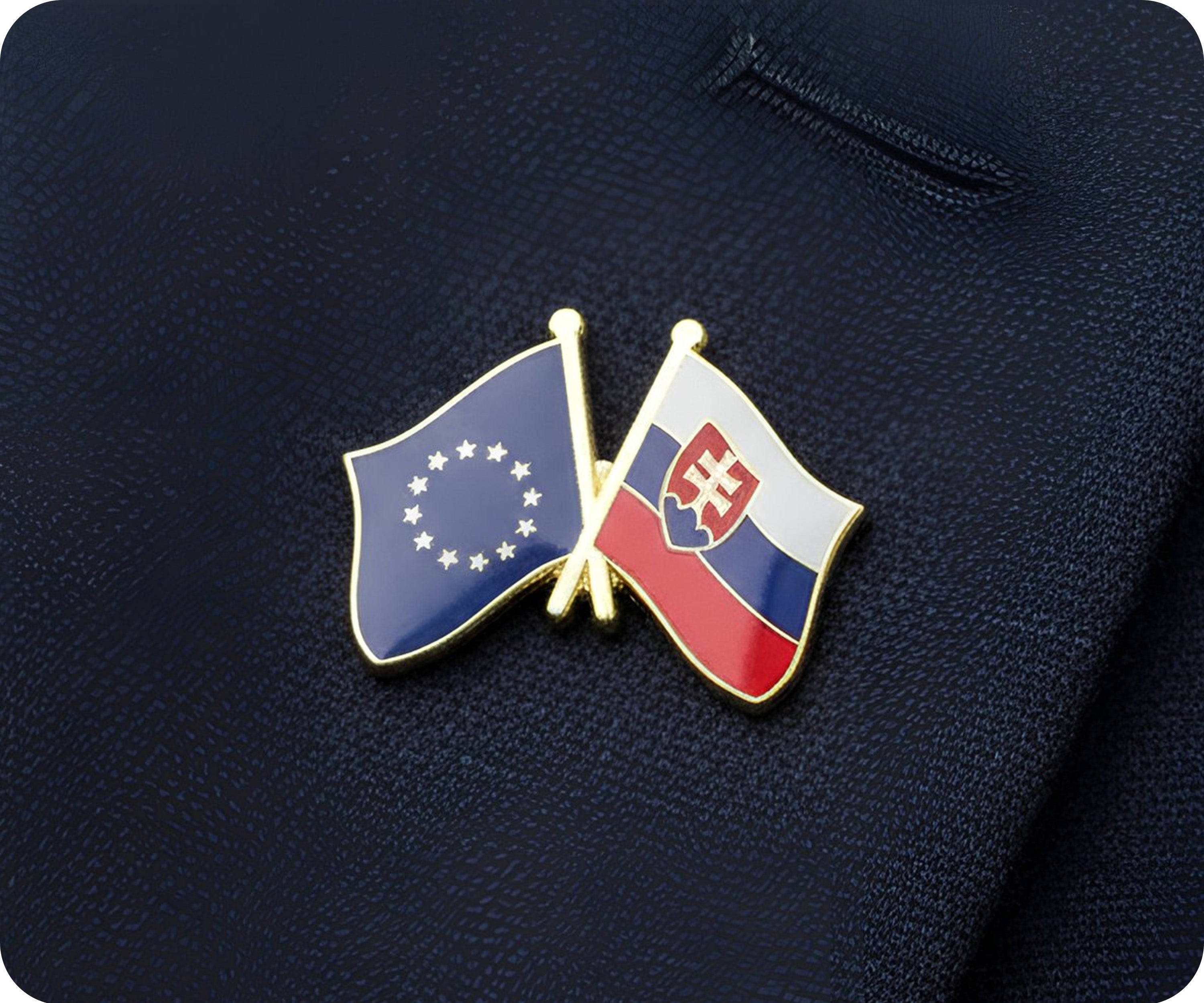 European Union & Slovakia Friendship Pin Badge
