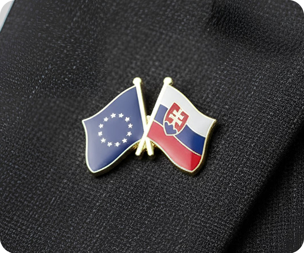 European Union & Slovakia Friendship Pin Badge