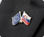 European Union & Slovakia Friendship Pin Badge