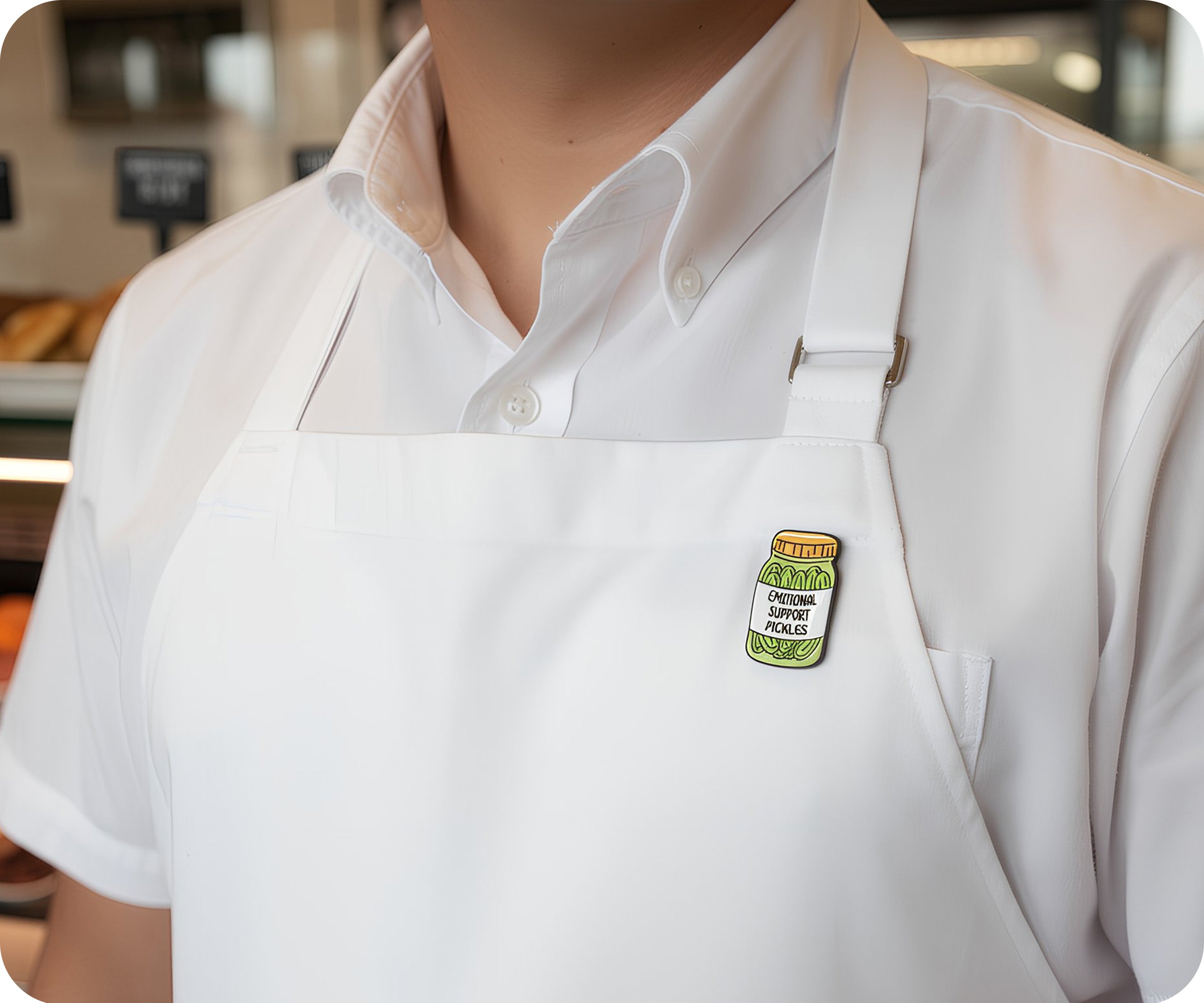 Emotional Support Pickles Jar Pin Badge
