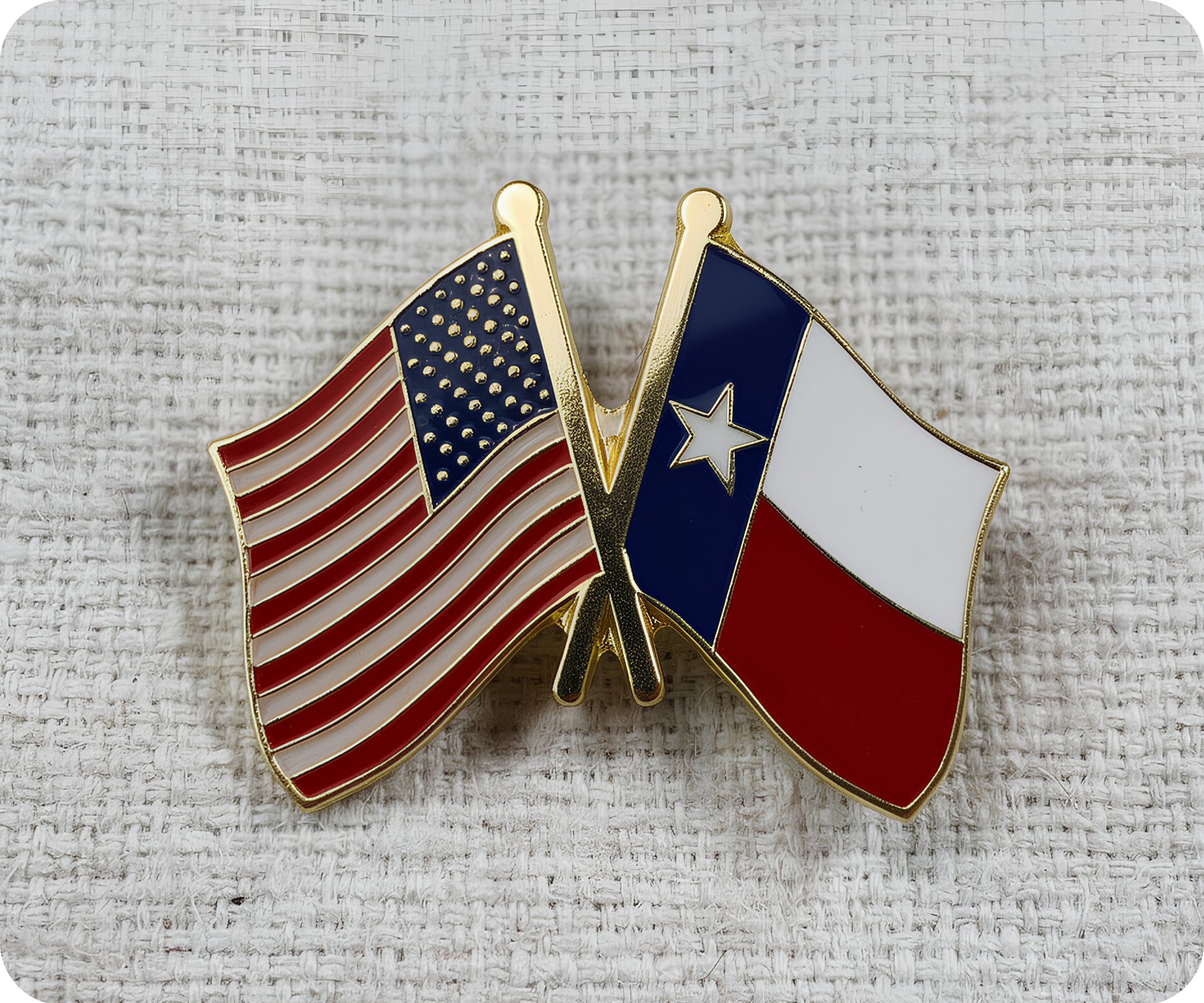 United States & Texas Friendship Pin Badge