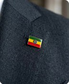 Ethiopia Rectangle Flag Enamel Pin Badge
