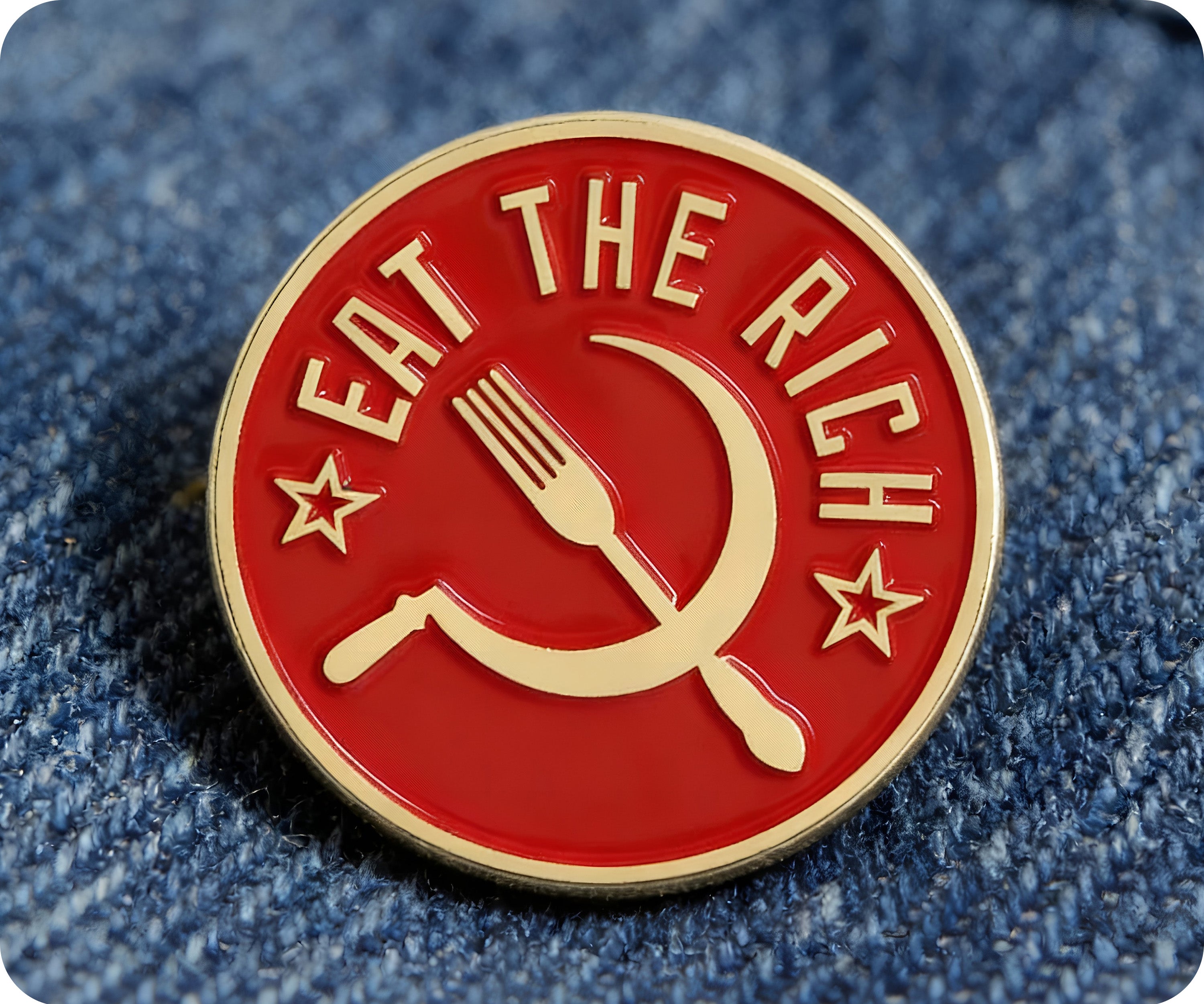 Coma a los Ricos URSS Pin Soviético Imagen secundaria del producto