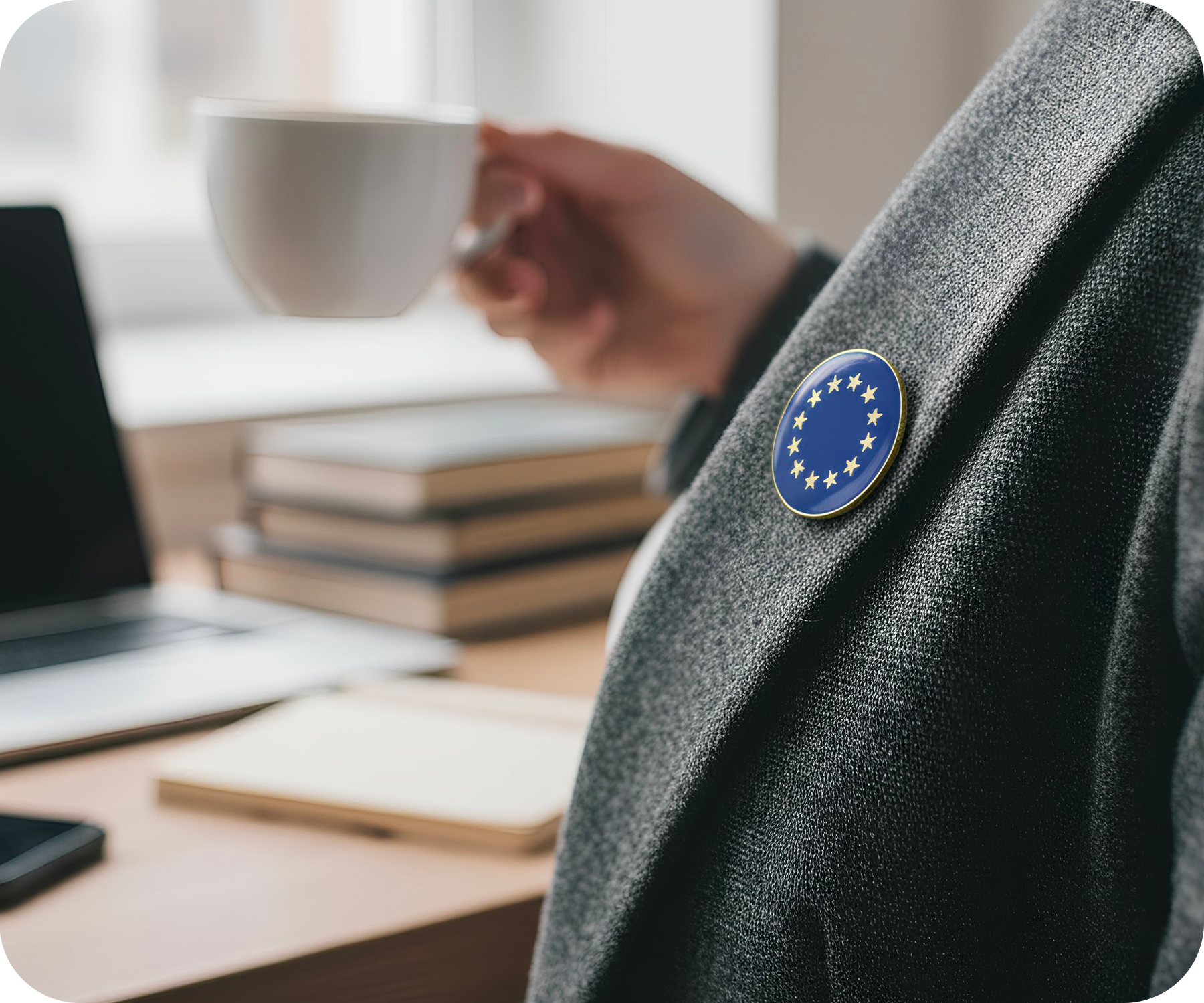 European Union EU Round Pin