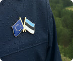 European Union EU & Estonia Friendship Pin Badge