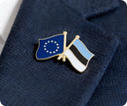 European Union EU & Estonia Friendship Pin Badge