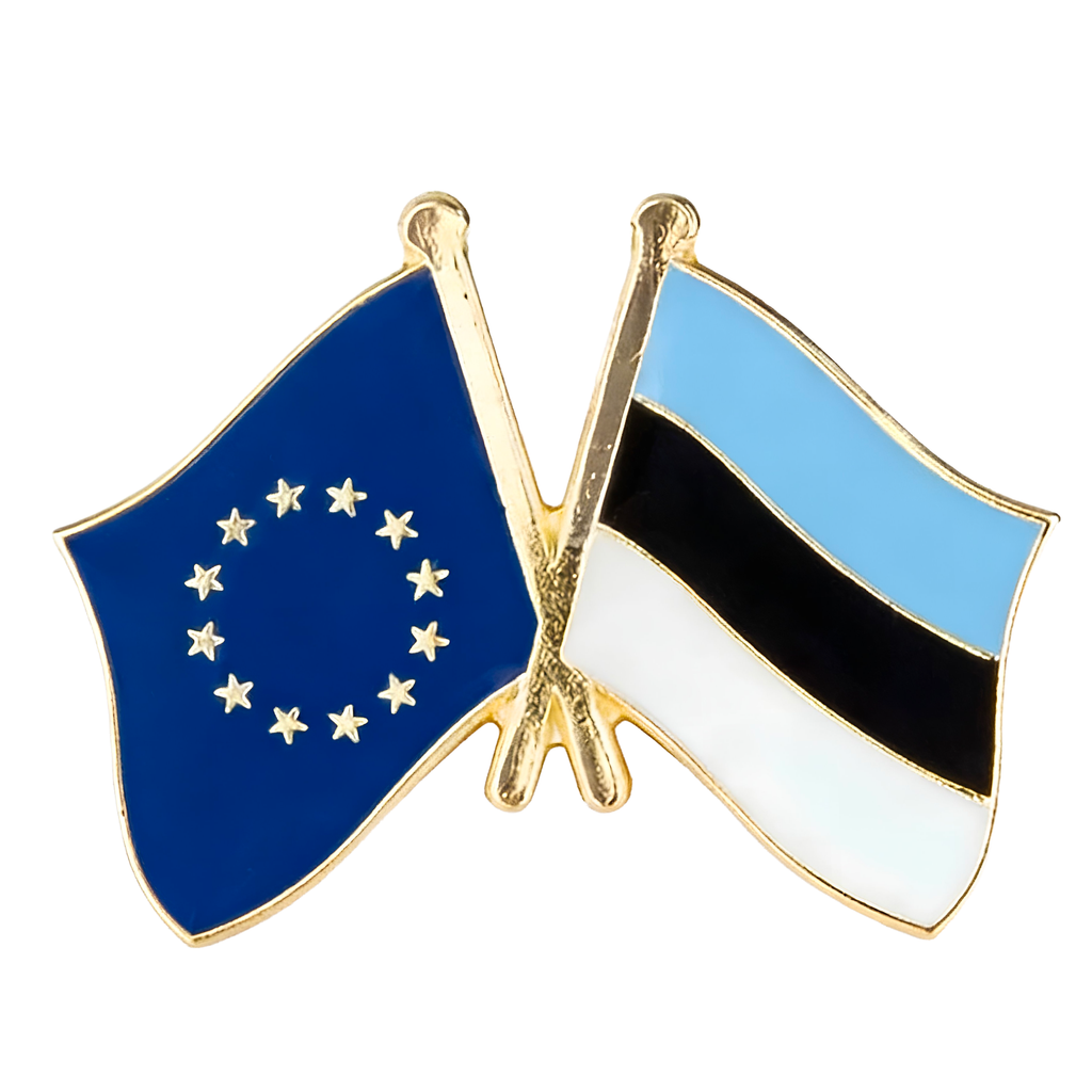 European Union EU & Estonia Friendship Pin Badge