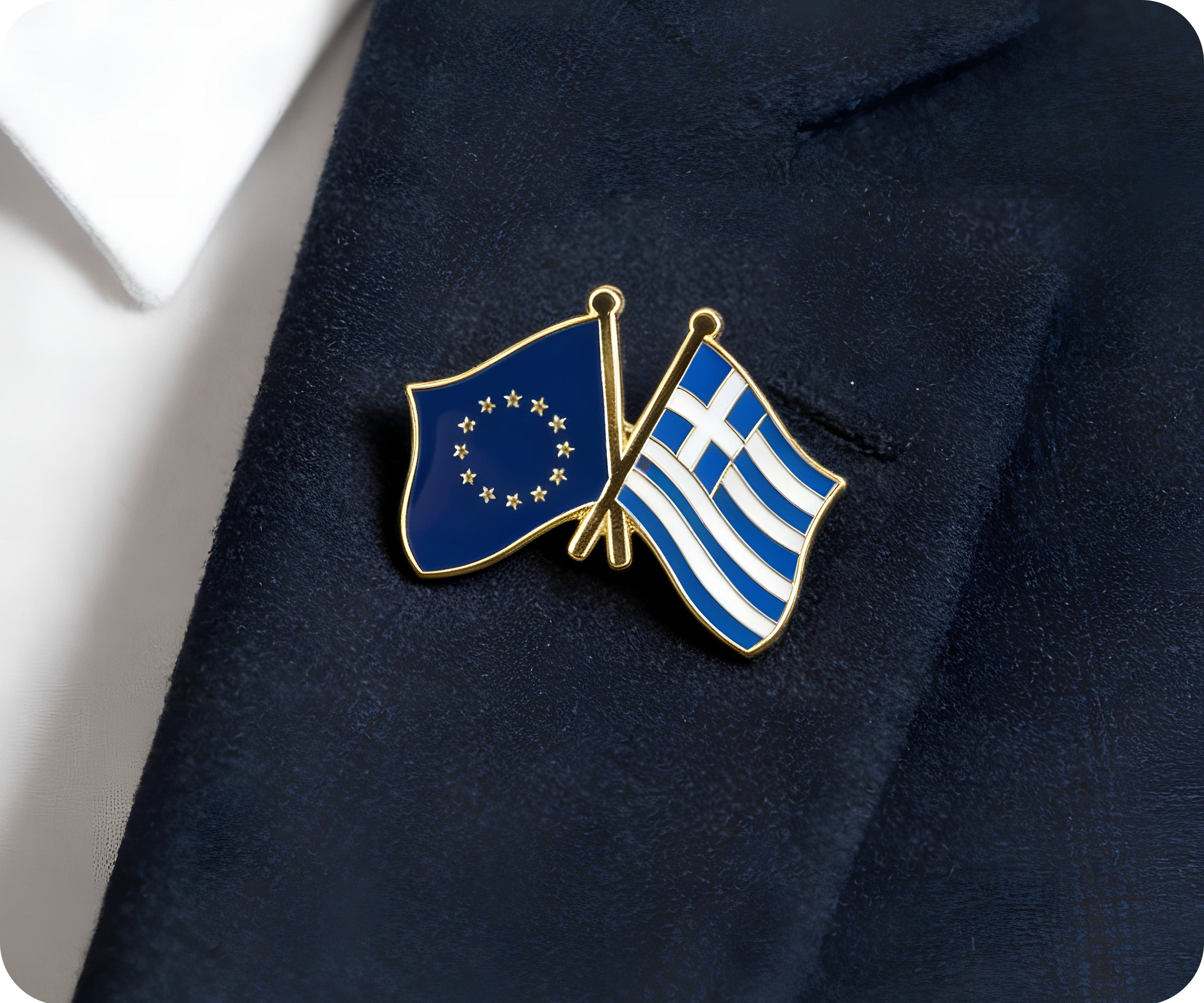 Pin de amistad Unión Europea y Grecia Imagen secundaria del producto