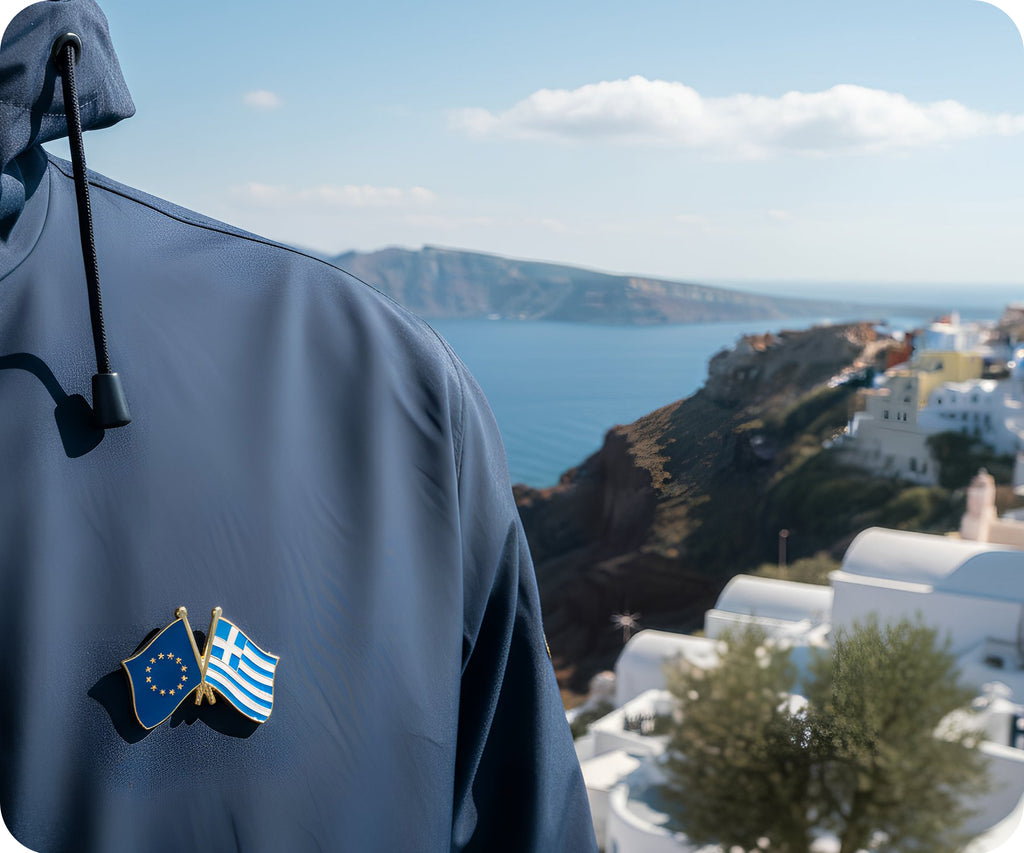 European Union & Greece Friendship Pin Badge