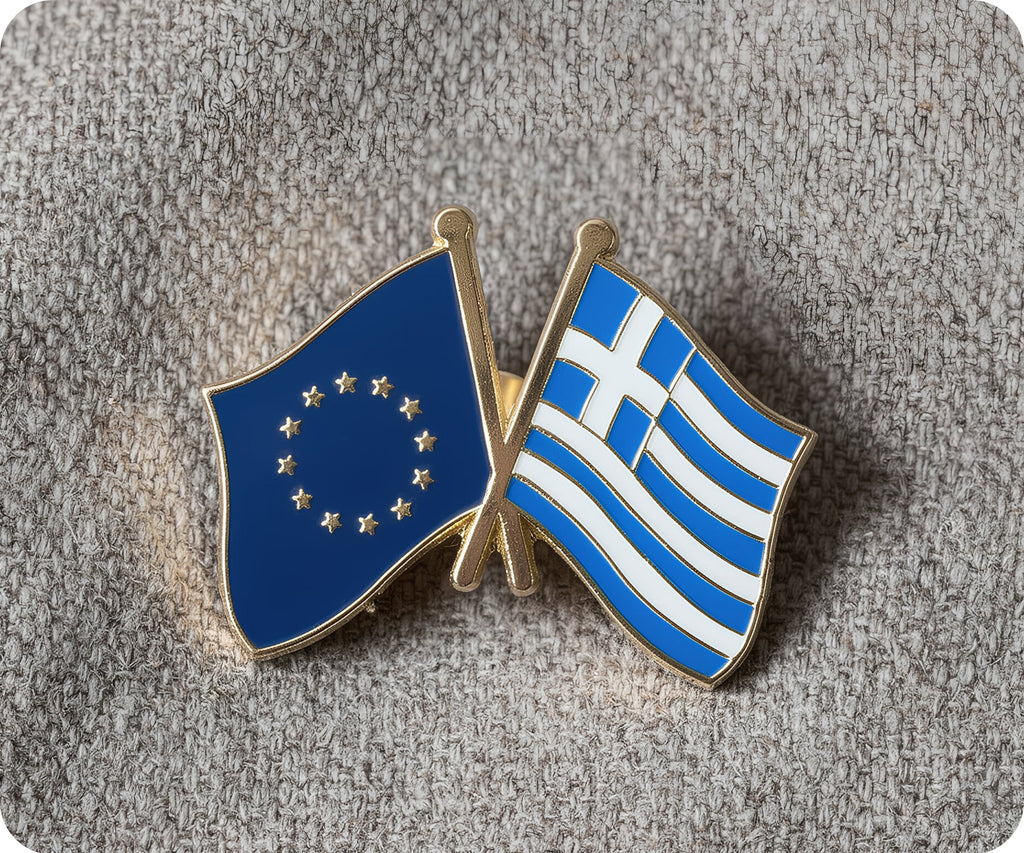 European Union & Greece Friendship Pin Badge