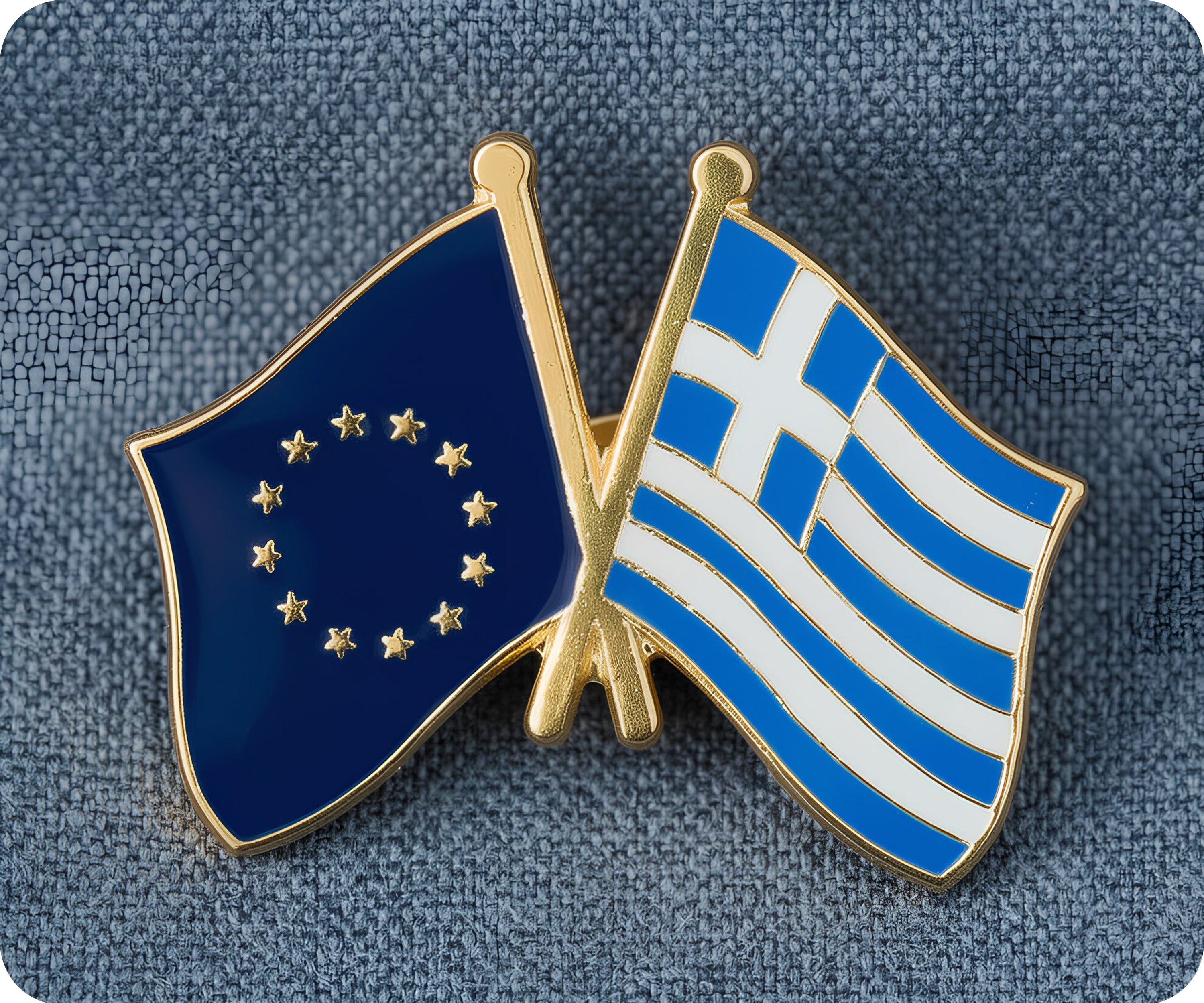 European Union & Greece Friendship Pin Badge