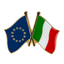 European Union & Italy Friendship Pin Badge