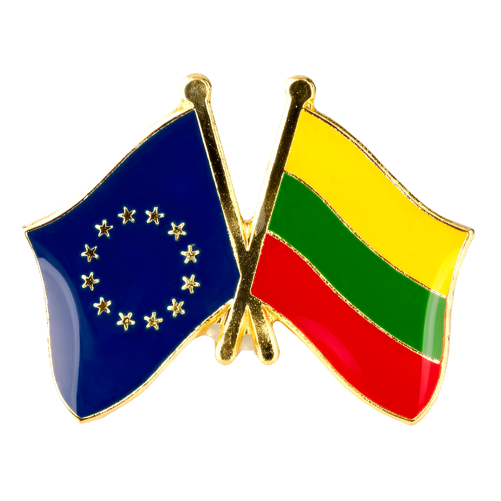 European Union & Lithuania Friendship Pin Badge