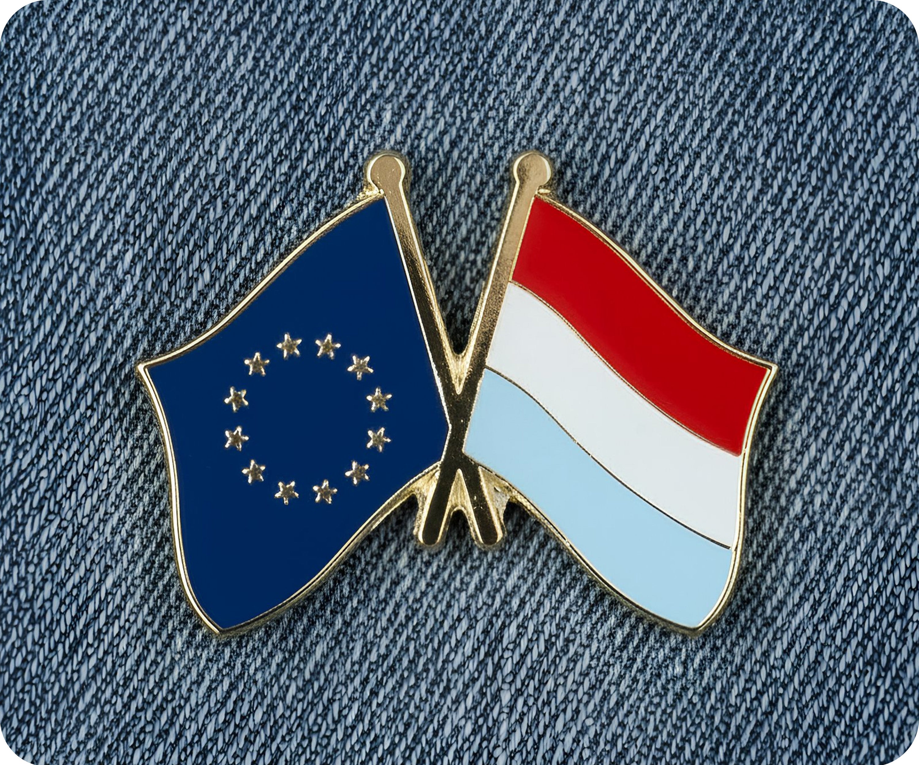 Pin insignia de amistad entre la Unión Europea y Luxemburgo Imagen secundaria del producto