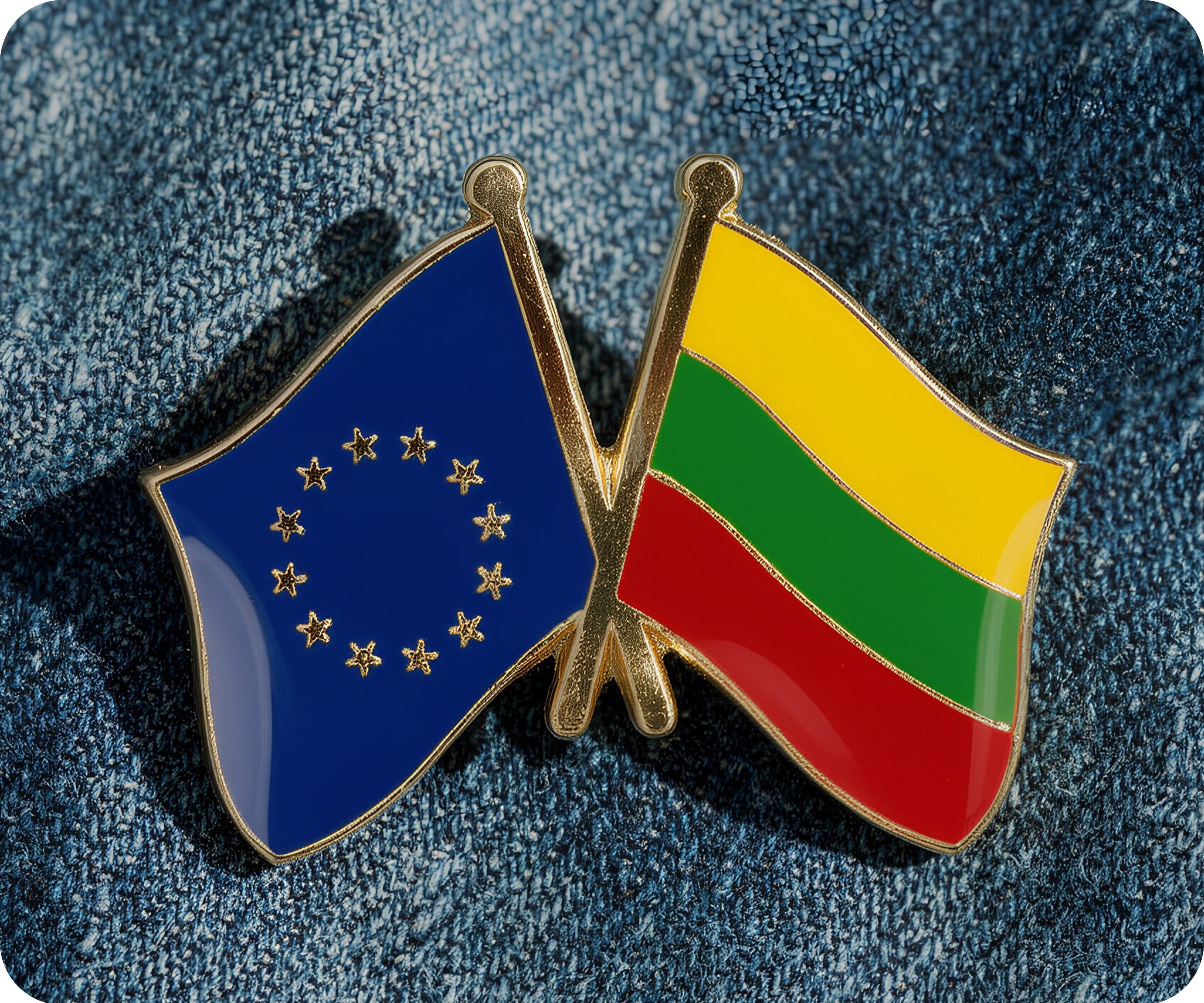 European Union & Lithuania Friendship Pin Badge