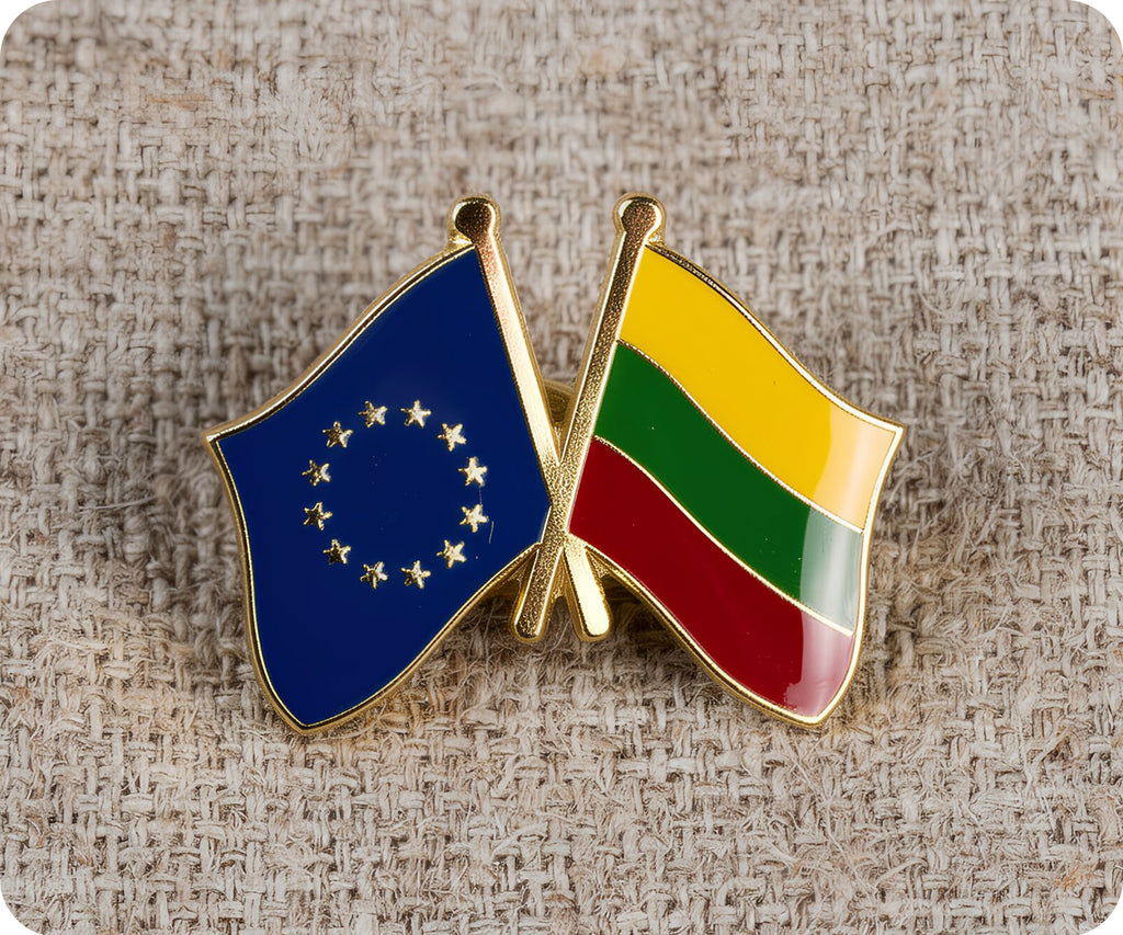 European Union & Lithuania Friendship Pin Badge