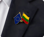 European Union & Lithuania Friendship Pin Badge