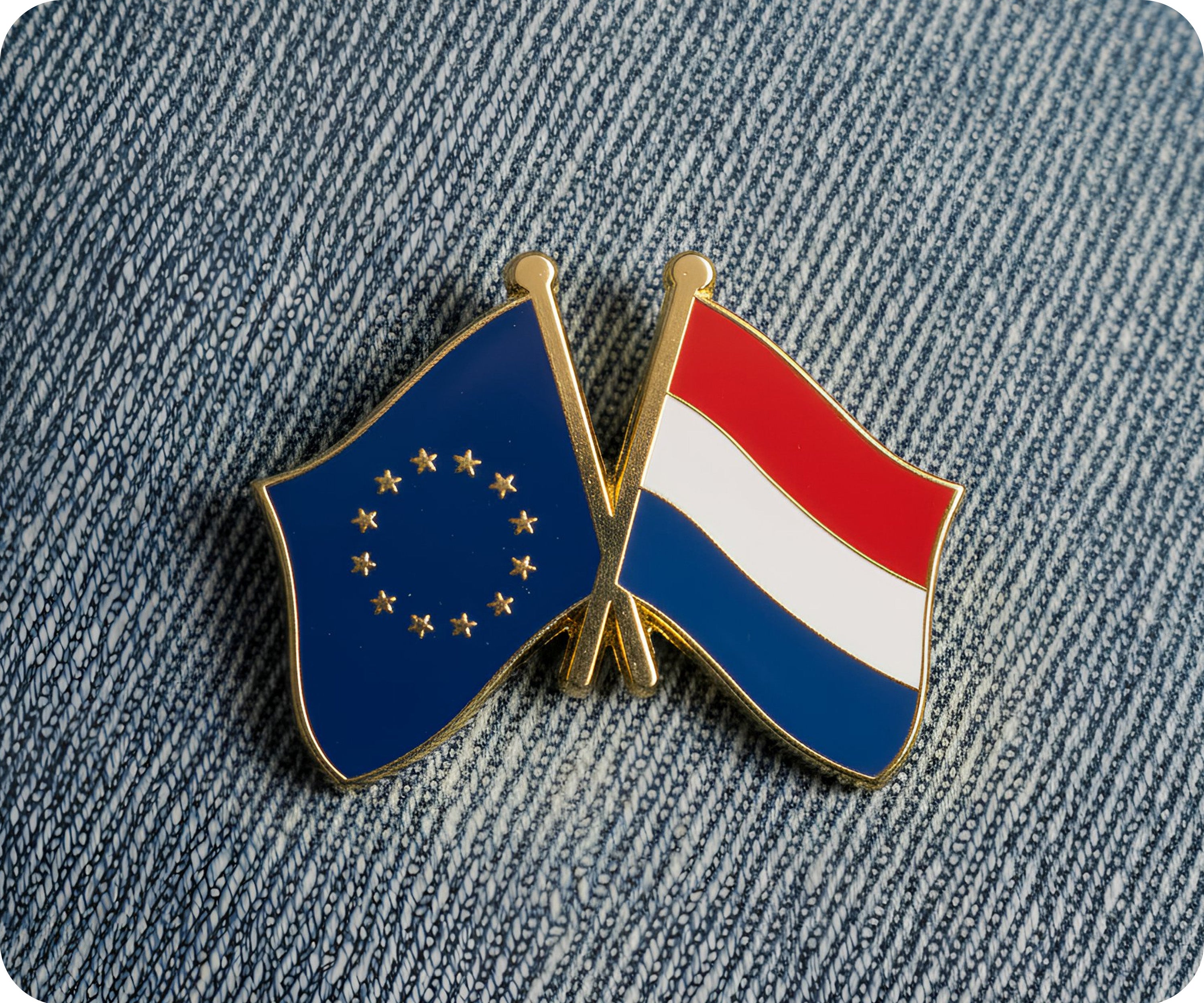 European Union & Netherlands Friendship Pin Badge