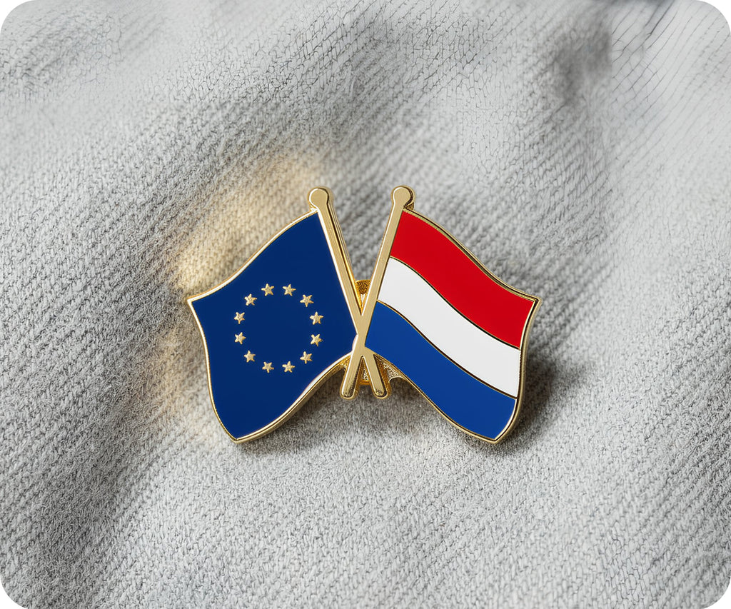 European Union & Netherlands Friendship Pin Badge