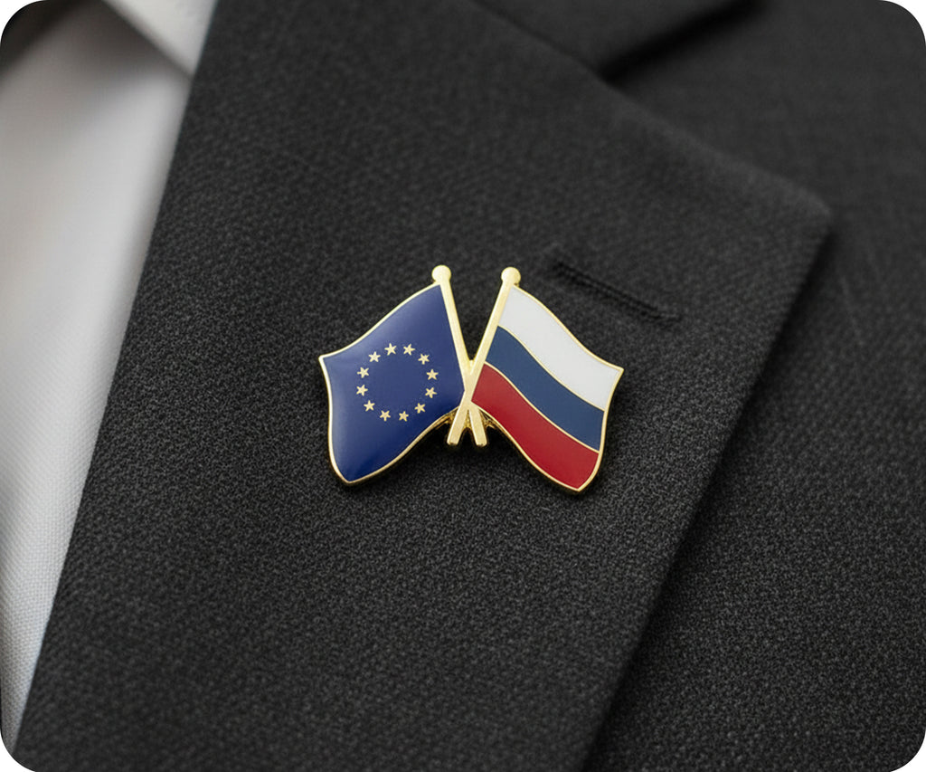 European Union & Russia Friendship Pin Badge