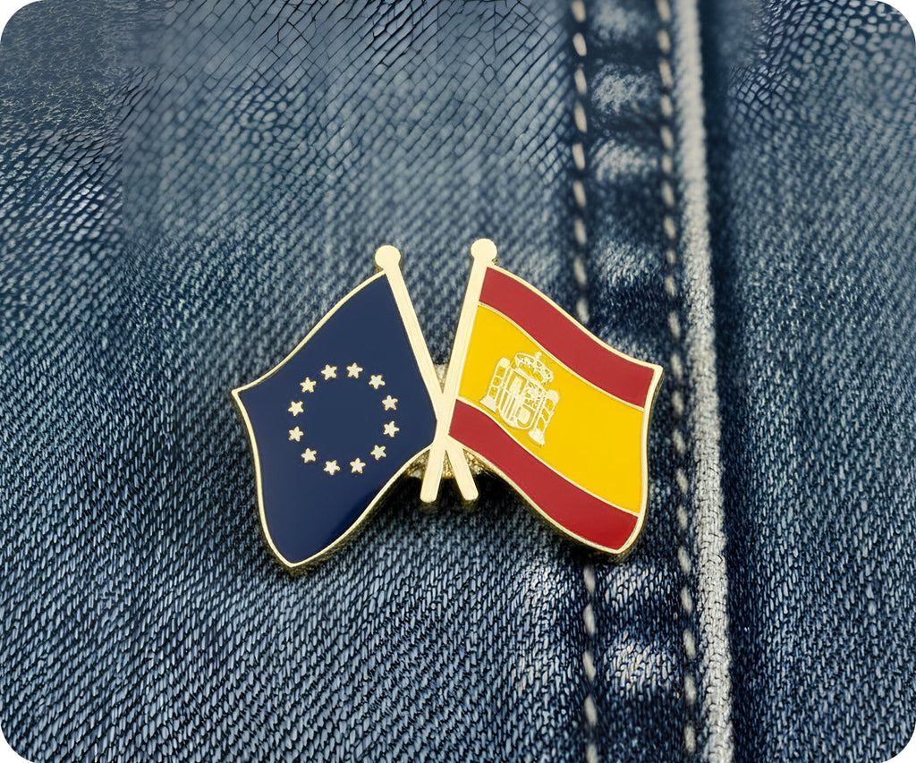European Union & Spain Friendship Pin Badge