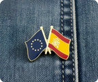 European Union & Spain Friendship Pin Badge