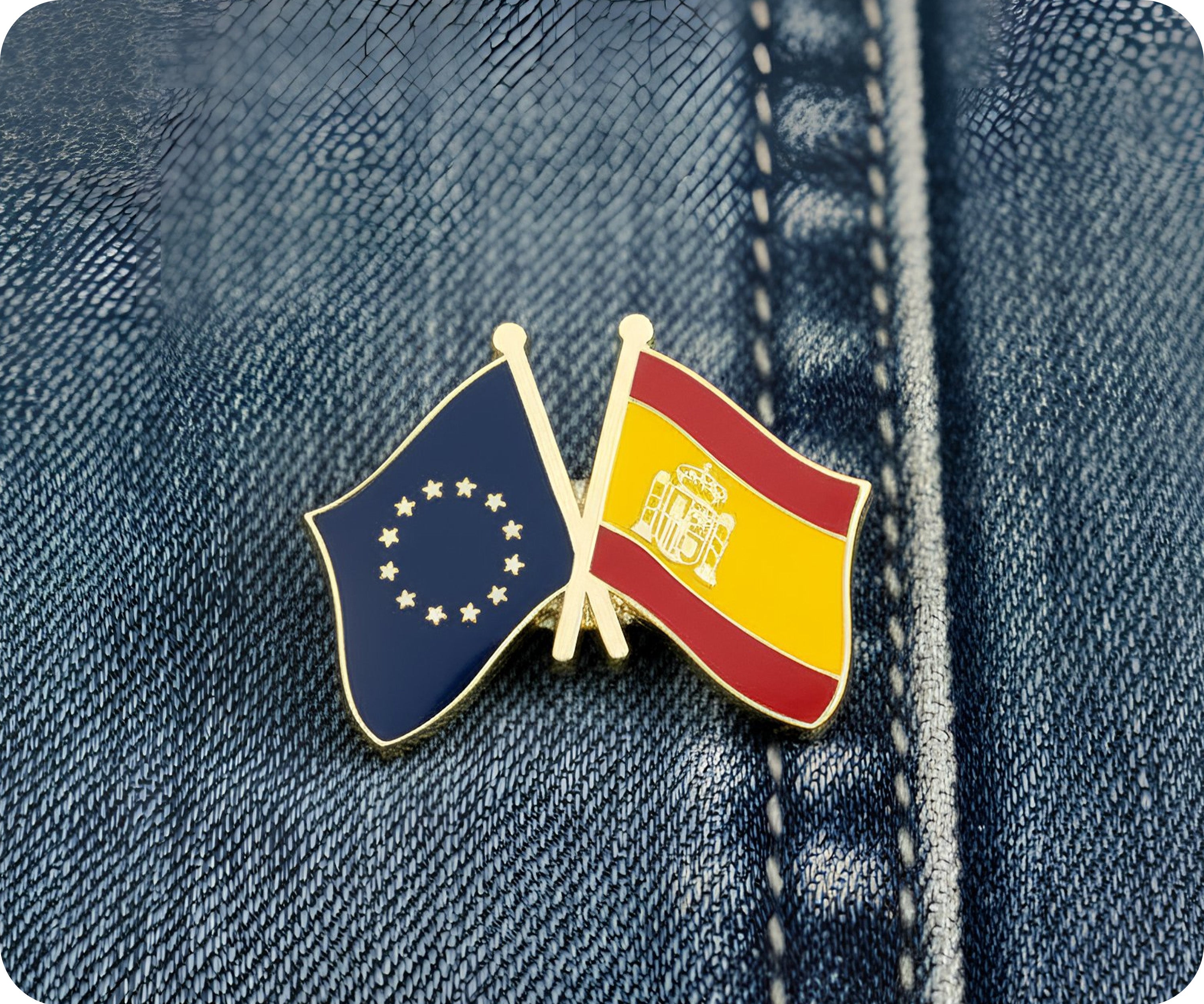 European Union & Spain Friendship Pin Badge