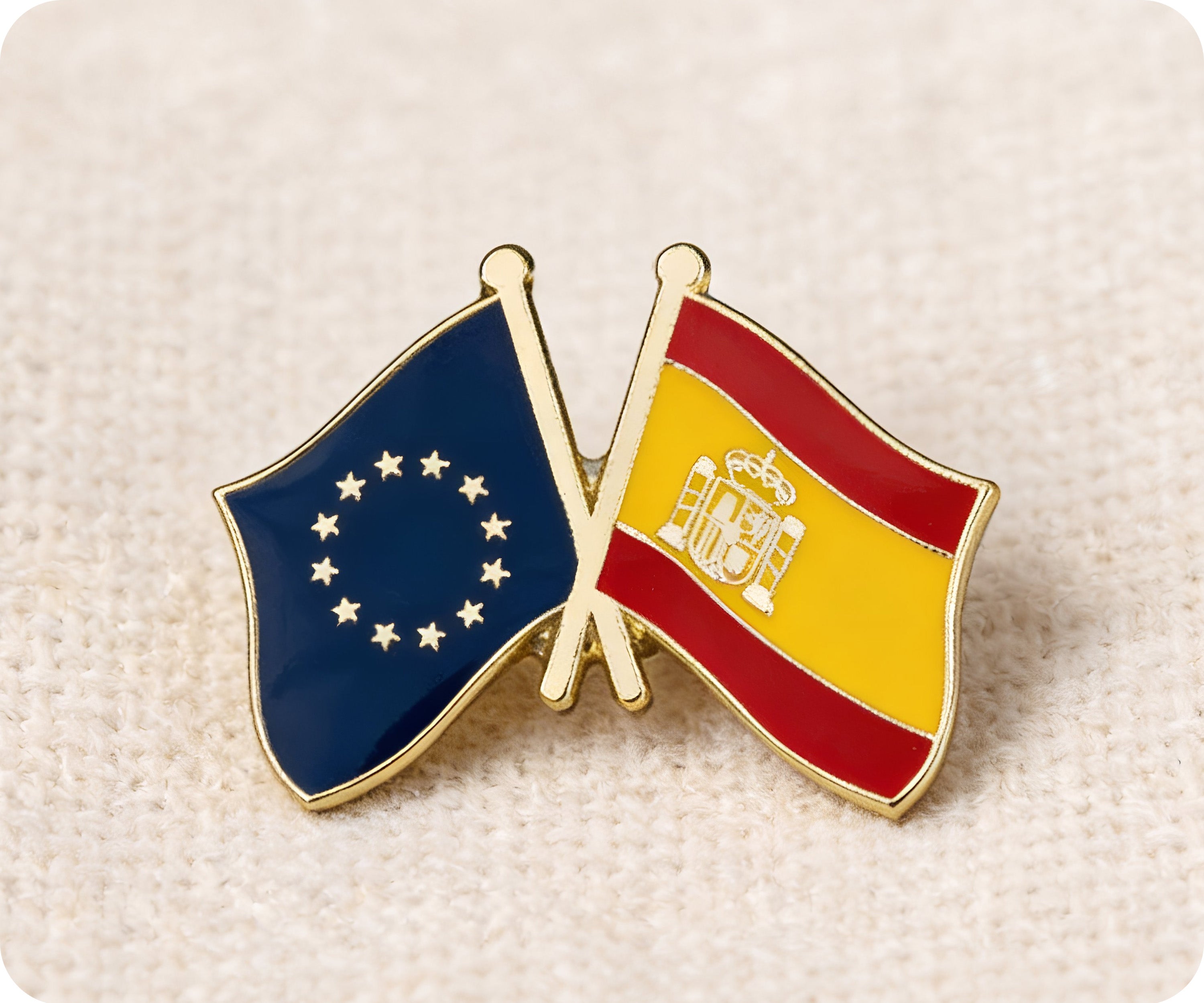 European Union & Spain Friendship Pin Badge