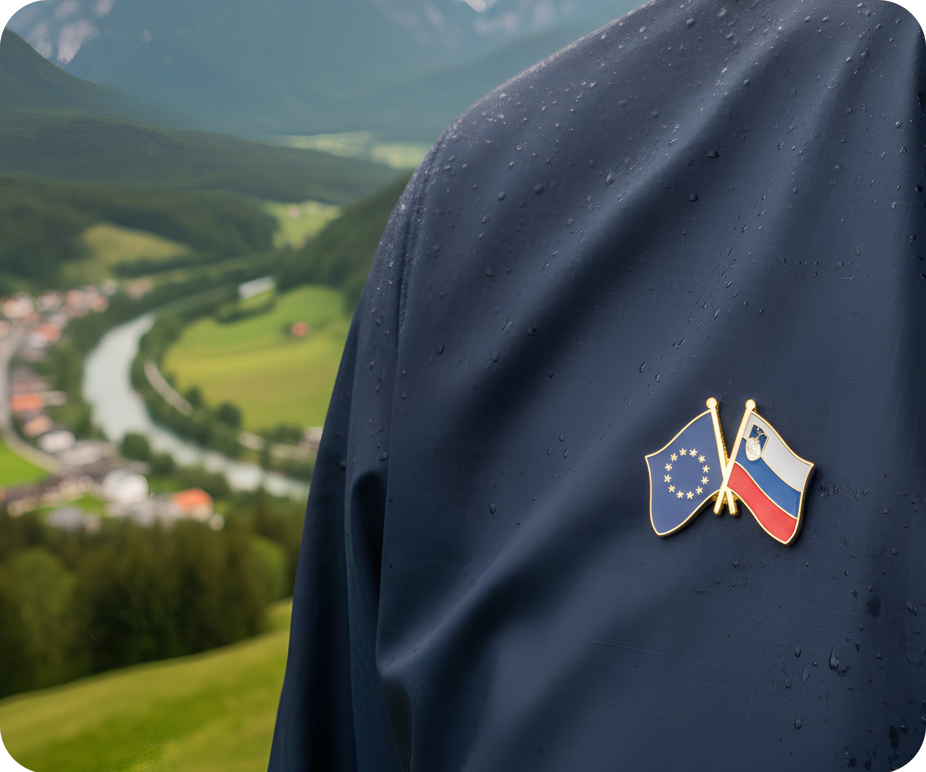 European Union & Slovenia Friendship Pin Badge