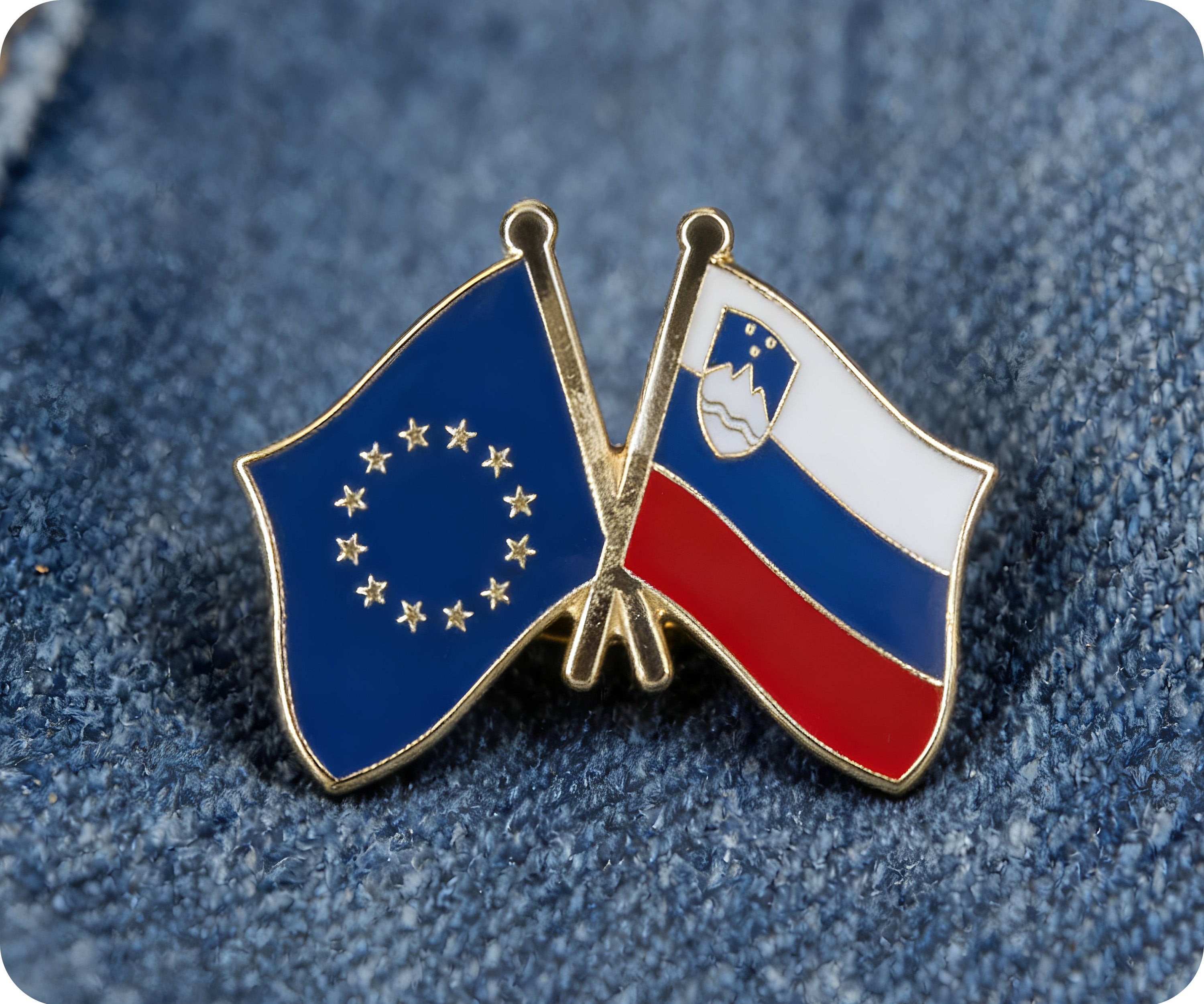 European Union & Slovenia Friendship Pin Badge